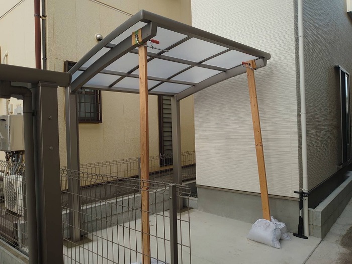 神戸市須磨区で1台用サイクルポートネスカRの新設した後の様子